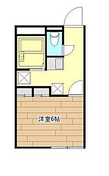 ローズ・シャンブル 1Kの間取図画像