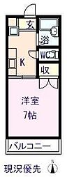 yマンション 1Kの間取図画像