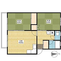 新涯マンションB 2LDKの間取図画像