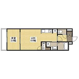 月光野上 1LDKの間取図画像