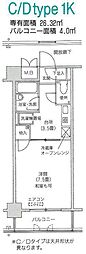 アネックス紅葉 1Kの間取図画像