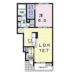 メゾン ルーバン A・B 1LDKの間取図画像
