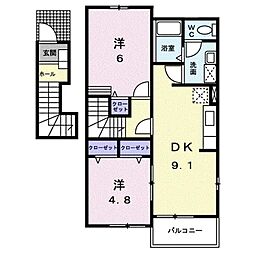 ライトホームズ 2LDKの間取図画像
