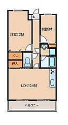 蔵王アイビーコートA 2LDKの間取図画像