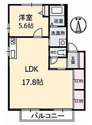 ディアス山手C 1LDKの間取図画像