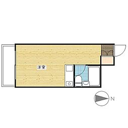 リアサイズ福山 ワンルームの間取図画像