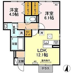 フォンテーヌ 2LDKの間取図画像