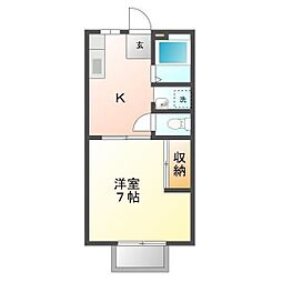 マリーハイツ 1Kの間取図画像