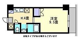 西町ロイヤルスクエア 1Kの間取図画像