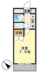 リバーコート千代田 1Kの間取図画像