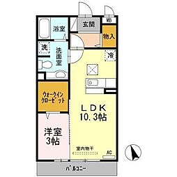 ノールリヴィエールドゥ 1LDKの間取図画像