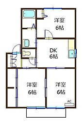 ルピナスA 3DKの間取図画像