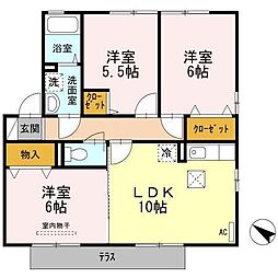 サニープレイス福山G 3LDKの間取図画像