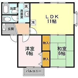 エターナルミムラ 2LDKの間取図画像