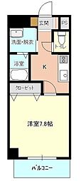 モンテソレイユ富田 1Kの間取図画像