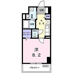 フォレスト引野 1Kの間取図画像