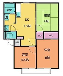 コーポラスさとう　A・B 2階3DKの間取り