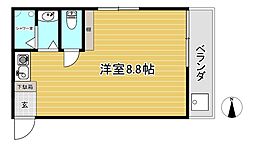 サンライズ大山 1Kの間取図画像