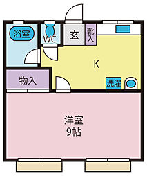 共栄ビル 1Kの間取図画像