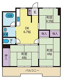 ロイヤルハイツ飯田 3DKの間取図画像