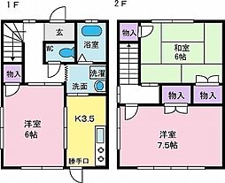メゾネット三井 3Kの間取り