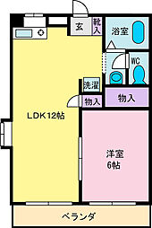 ハイツ丸藤 1LDKの間取図画像