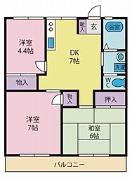 ラ・ファミーユ 3DKの間取図画像