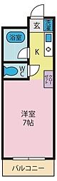 スペースブロス ワンルームの間取図画像