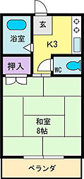 サンハイツ 1Kの間取図画像