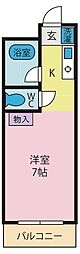 スペースブロス ワンルームの間取図画像