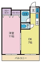 スペースブロス 1DKの間取図画像