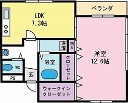 グリフィンドオル 1LDKの間取図画像