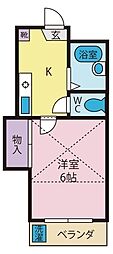ベラ・ヴィータ南甲府 1SKの間取図画像