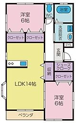 ウエスト・ガーデン2 2LDKの間取図画像