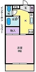 ディアンソス1 1Kの間取図画像