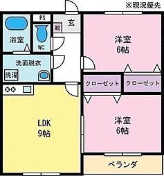 ヴィネート 2LDKの間取図画像