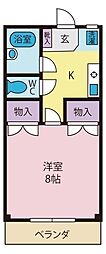 コーポ平岩 1Kの間取図画像