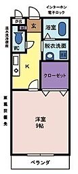 Palace大里 1Kの間取図画像