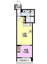 ラ・コリーヌ 藤 1LDKの間取図画像