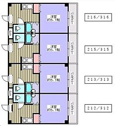 バンフォーレスミダ 1Kの間取図画像