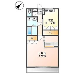 ジラフ2010 1階1LDKの間取り