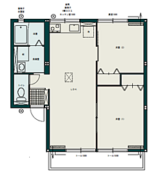 シティハイム　アミーカＡ 1階2LDKの間取り