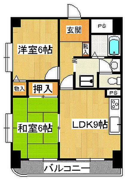 シーサイドフォレスト 202｜千葉県船橋市湊町3丁目(賃貸マンション2DK・2階・48.00㎡)の写真 その2