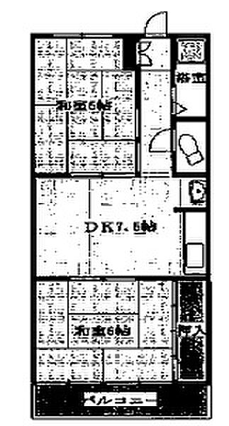 明神マンション1号棟 202｜兵庫県明石市西明石北町3丁目(賃貸マンション2DK・2階・45.00㎡)の写真 その2