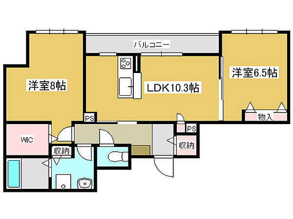 イグレック 202｜兵庫県高砂市米田町古新(賃貸マンション2LDK・2階・63.13㎡)の写真 その2