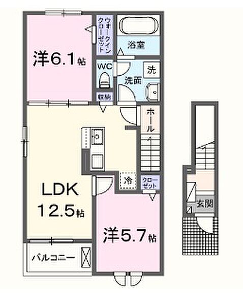 カミーノクラントーノ　ウーノ 201｜兵庫県姫路市飾東町佐良和(賃貸アパート2LDK・2階・56.44㎡)の写真 その2