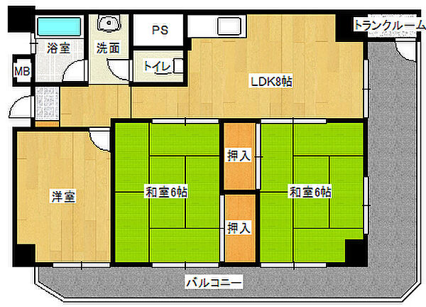 大和スカイハイツ 60H｜兵庫県神戸市灘区大和町3丁目(賃貸マンション3LDK・6階・56.30㎡)の写真 その2