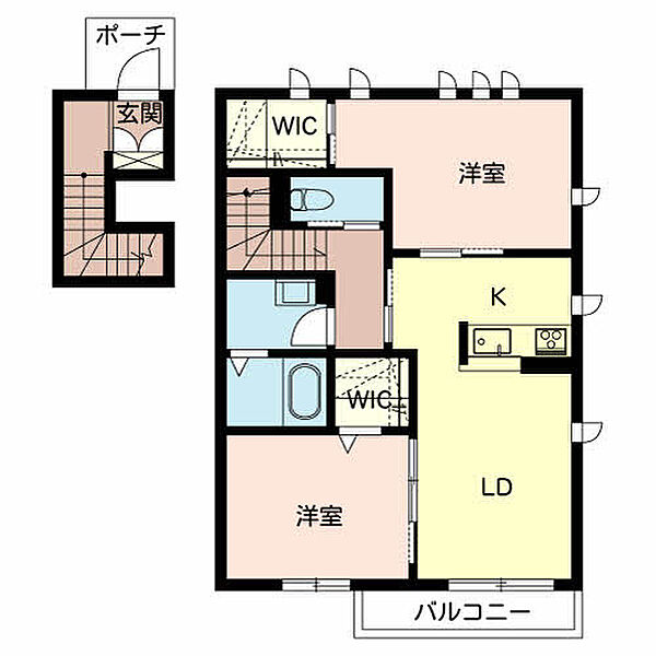 シャーメゾン浜田町 201｜兵庫県高砂市高砂町浜田町2丁目(賃貸アパート2LDK・2階・65.49㎡)の写真 その2