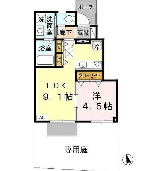 ラフィーネ林III 105｜兵庫県神戸市垂水区下畑町(賃貸アパート1LDK・1階・33.94㎡)の写真 その2