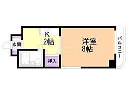 ニューホライズンハイツ 3階1Kの間取り